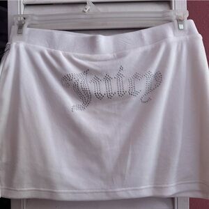 Juicy Couture White Mini Skirt with Silver Accents